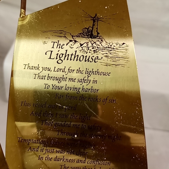 Vintage 1995 Brass Sailboat with a Marble Base , THE LIGHTHOUSE - Picture 5 of 5